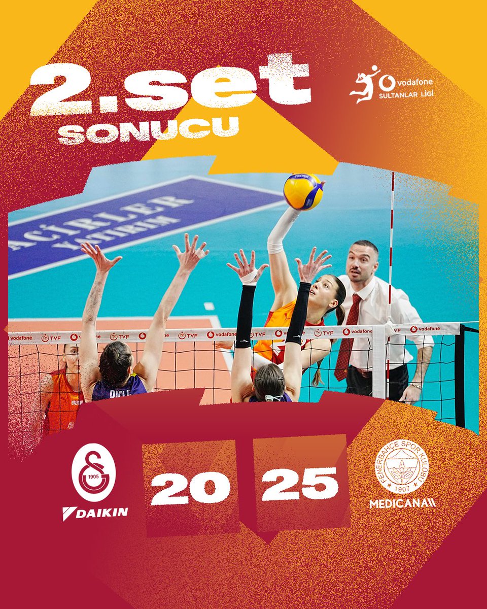 GSVoleybol1905's tweet photo. İkinci set sonucu: Galatasaray Daikin 20-25 Fenerbahçe Medicana

Setlerde durum 1-1. https://t.co/TOn4L32WCE