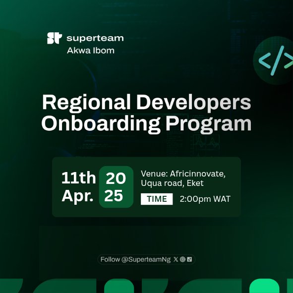 UnclePhil_01's tweet photo. Excited for Friday! Join me at @AfricInnovate, Uqua Road, Eket, 2 PM, April 11th for a hands-on Solana onboarding session with @SuperteamNG. Let’s build the future of blockchain in Akwa Ibom together—see you there! https://t.co/ad4fSxyidH