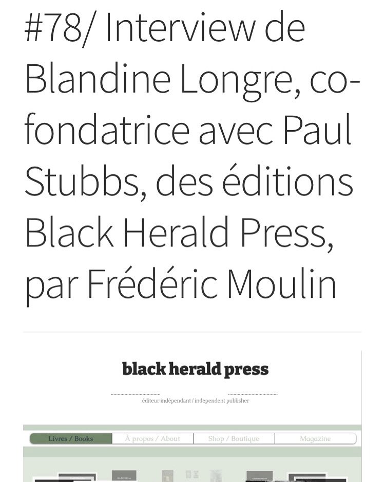 Black Herald Press (@blackheraldpres) on Twitter photo Merci à Eric Arlix et Frédéric Moulin pour leurs questions pertinentes et la publication de cet entretien dans l’excellente revue TINA (éditions Jou)
@revuetina.bsky.social
<a href="/PRStubbs1/">P.R. Stubbs</a>
<a href="/BlandineLongre/">Blandine Longre</a>
editionsjou.net/2025/04/08/78-… Merci à Eric Arlix et Frédéric Moulin pour leurs questions pertinentes et la publication de cet entretien dans l’excellente revue TINA (éditions Jou)
@revuetina.bsky.social
<a href="/PRStubbs1/">P.R. Stubbs</a>
<a href="/BlandineLongre/">Blandine Longre</a>
editionsjou.net/2025/04/08/78-…