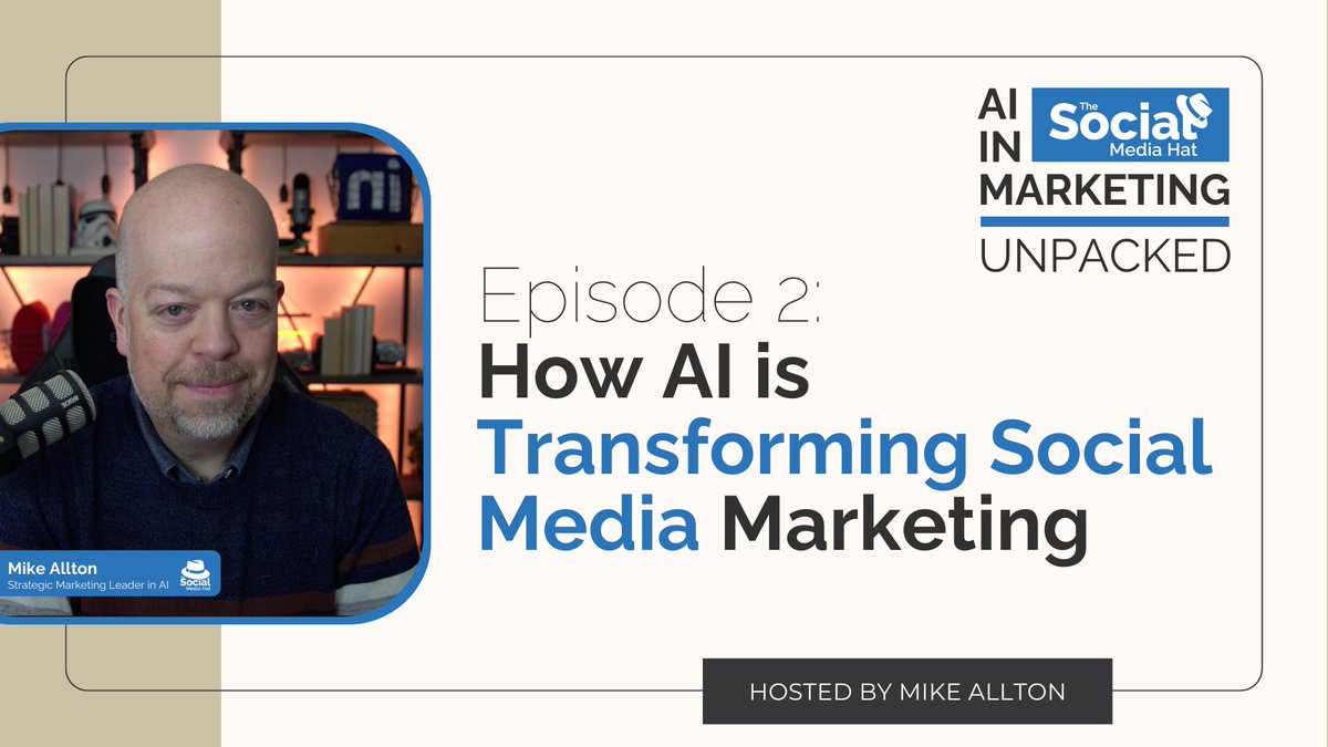 mike_allton's tweet image. In this second episode of The AI Hat Podcast, we explore the impact of AI in Social Media Marketing specifically. theaihat.com/?p=11376 #AIinSpecificIndustries #TheAIHatPodcast #AIFundamentals