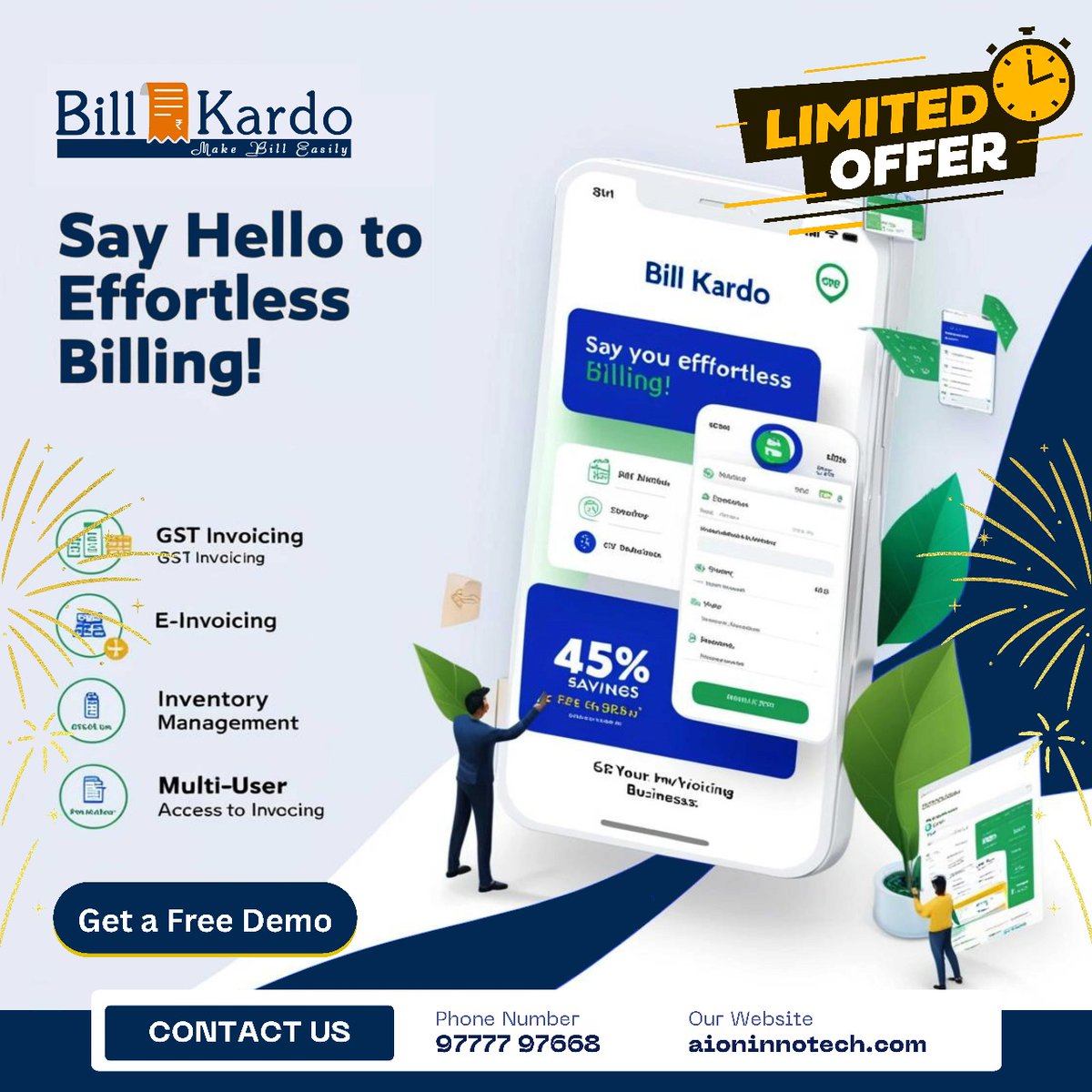 AionInnotech's tweet photo. 📢 Say Hello to Effortless Billing!
💼 Bill Kardo – Your Smart Billing &amp; Invoicing App 💻

✨ Save up to 45% on your billing software
📞 Book your 1:1 FREE Demo today!

📲 Download the app now and start your 14-day FREE trial

🌐 Visit: https://t.co/yPdkSfzUj8 https://t.co/9ReYXCsPiq