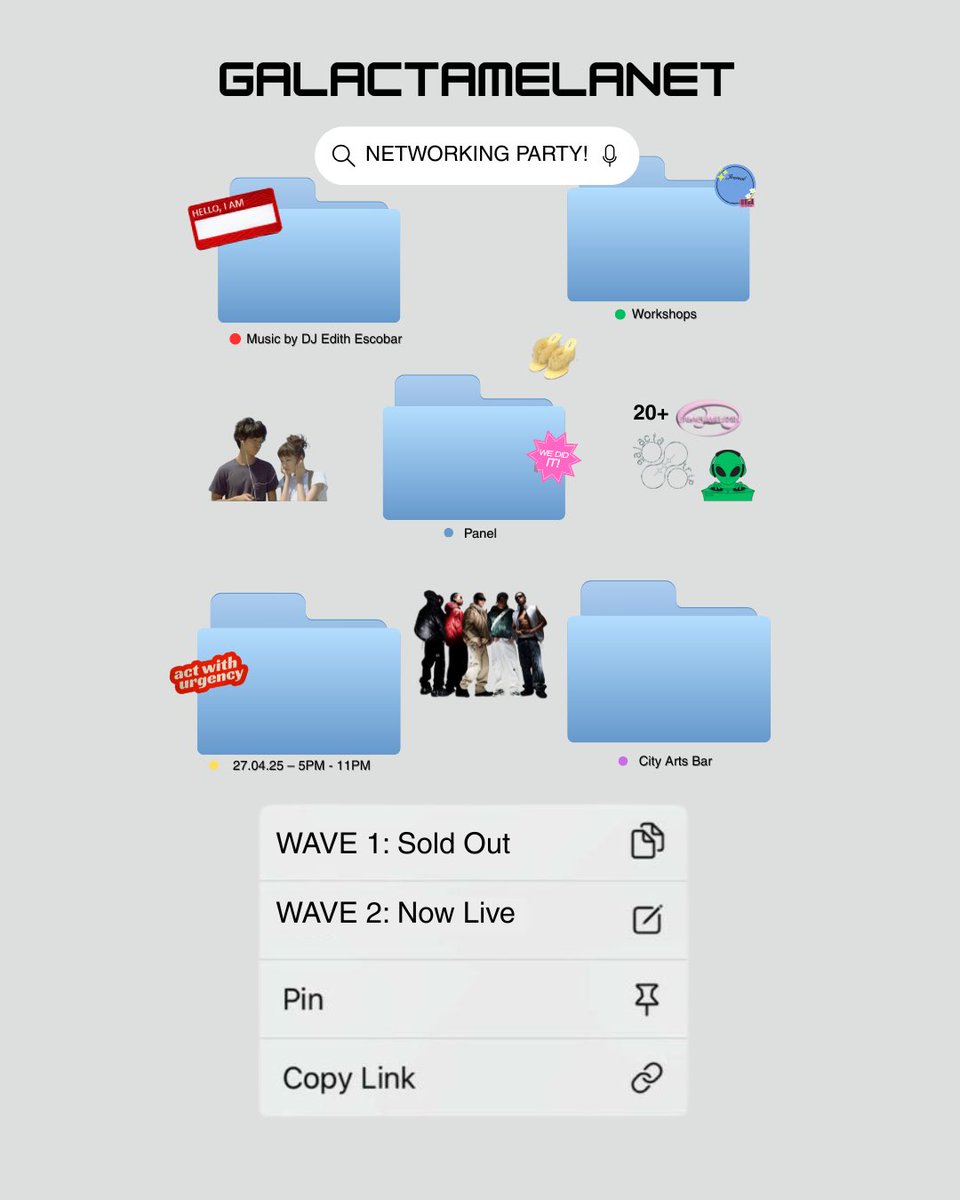 galactamelanin's tweet photo. Wave 1 is officially SOLD OUT!
Thank you to everyone who grabbed a ticket — we’re so excited to see you.

Join us at GALACTAMELANET, our first party of the year — and it’s a networking one!
★ 27.04.25 | City Arts Bar, London | 5–11PM (Doors close @ 7PM)
★ Games, workshops, panel talks & music by @edithescobar_

Wave 2 tickets are live: https://t.co/Y0XybchtHC