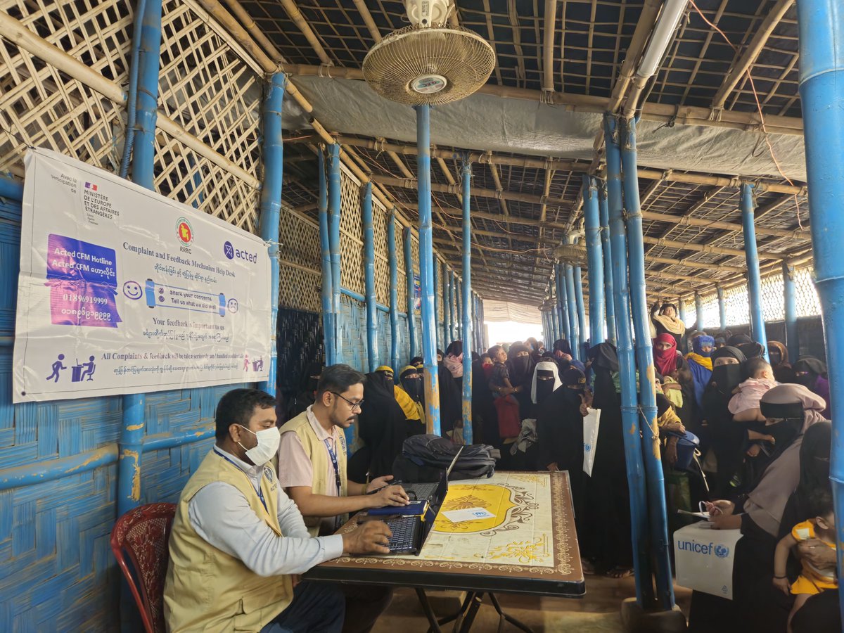 ActedBangladesh's tweet photo. Acted distributed MHM kits today—made by trained Rohingya women from Camp 3 & 4 production centers—under @CdCMAE-funded project, in the presence of the Honorable CiC at camp 1E.
Empowering women, promoting dignity. 💪🌸
#Acted #WaSH #Rohingya #CoxsBazar #3ZERO https://t.co/CnVzwXo7xQ