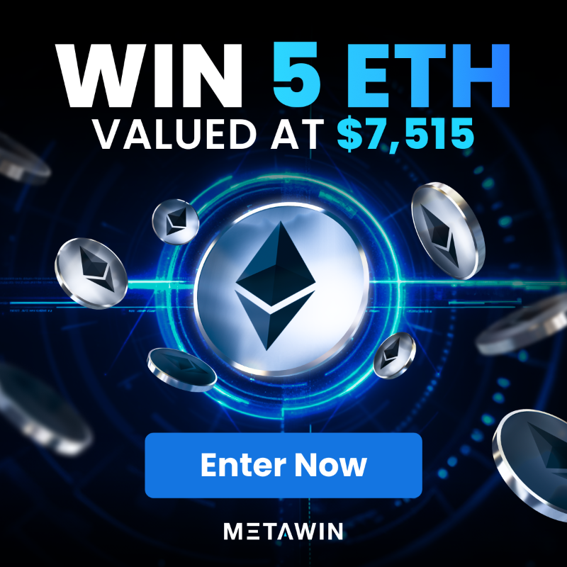 MetaWin's tweet photo. 🚨 Drawing Today 🚨

WIN 5 ETH worth $7,500!

Don't Miss Out - ENTER NOW! 👇