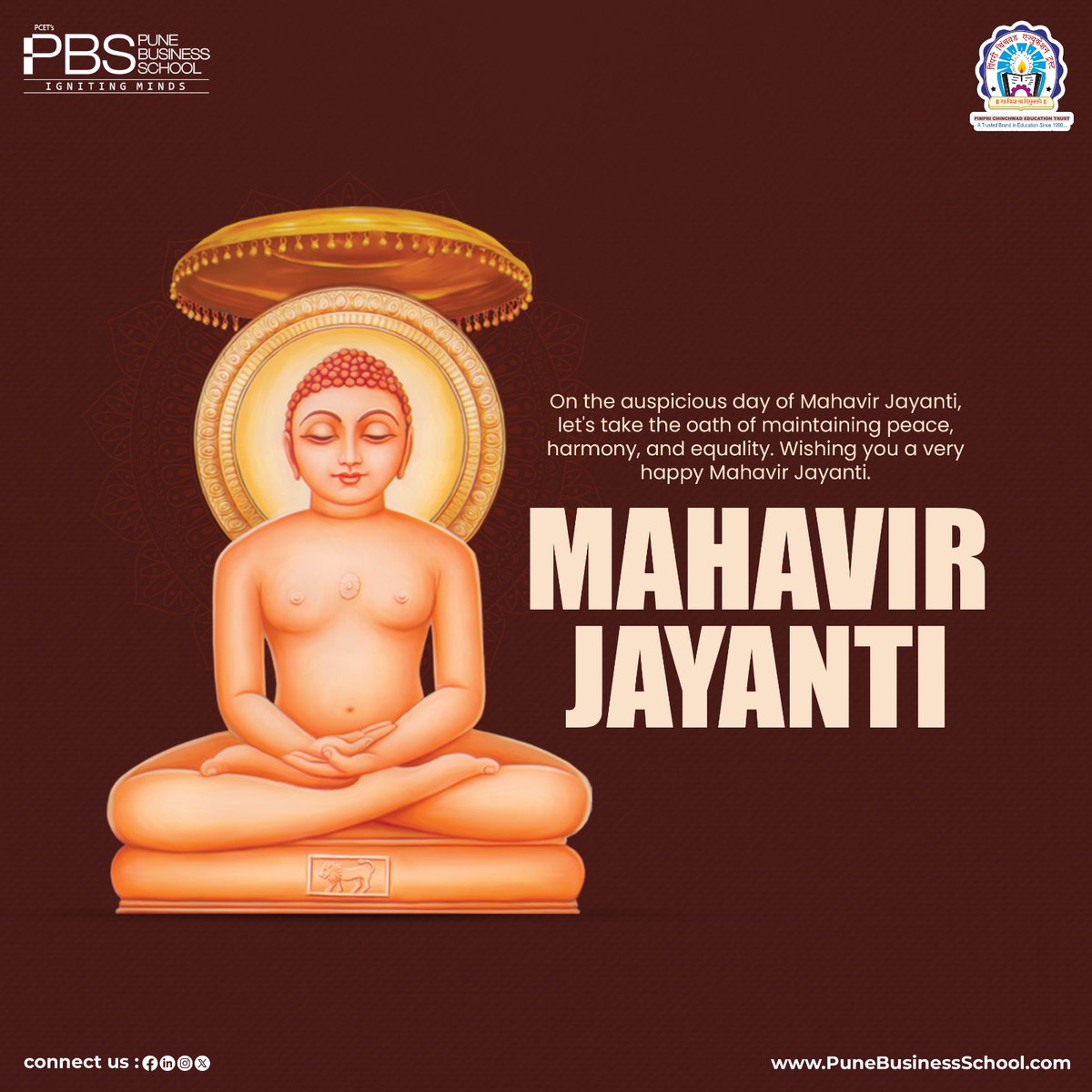 school_pune's tweet photo. 🙏🌸The thoughts of Lord Mahavir give us a message of patience, peace and goodwill. Let us adopt his teachings.!
Heartfelt greetings to everyone on Lord Mahavir Jayanti..!

#PCET #PBS #MahavirJayanti #महावीरजयंती #LordMahavir #AhimsaParmoDharma #Peace #NonViolence #Jainism https://t.co/EmiMTXI38J