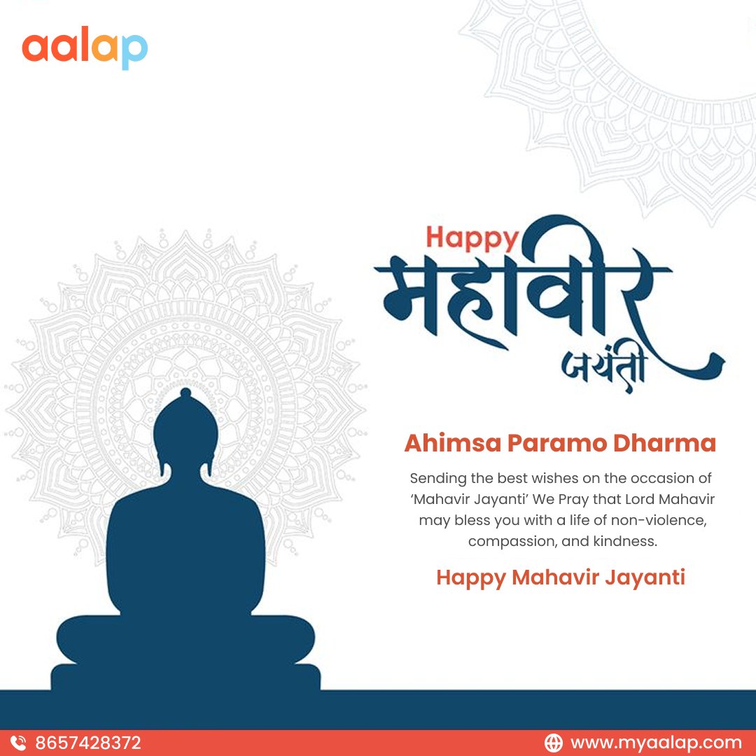 AALAP59338705's tweet photo. Wishing you a blessed Mahavir Jayanti filled with the wisdom of Lord Mahavira! 🌿 Let’s walk the path of truth and ahimsa together.

#MahavirJayanti #Aalap #JainFestival #Ahimsa #SpiritualJourney #IndiaCulture #positivity https://t.co/zwP496i3Zx