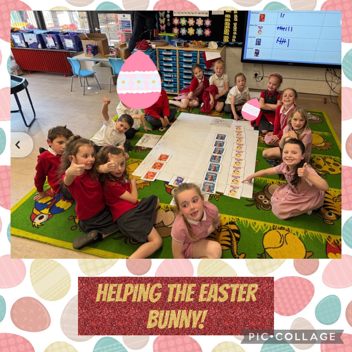 PPSMrsRose's tweet photo. What a busy week so far in Year 1! We’ve had a letter delivered from the Easter Bunny asking for our help. We’ve had to work hard taking a tally and making a pictogram to find out which Easter egg is the most popular in our class. 🐰 https://t.co/sG7JH73GPP