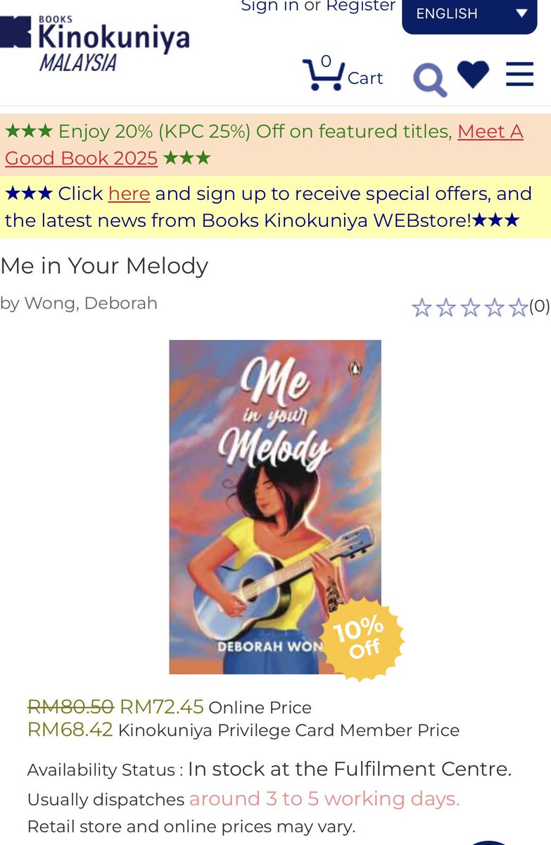 PetiteDeborah's tweet image. As at 7:15pm (Malaysia/Singapore Time), ME IN YOUR MELODY has climbed up to #34 and seated among 432 (Southeast-Asian Lit) titles in the Kinokuniya bookstore website! 🫣
Well, it’s been a while though 🫶🏻🪷🙏🏻
It’s good to be back for a little while!!!
#romancebooks #BookTwitter