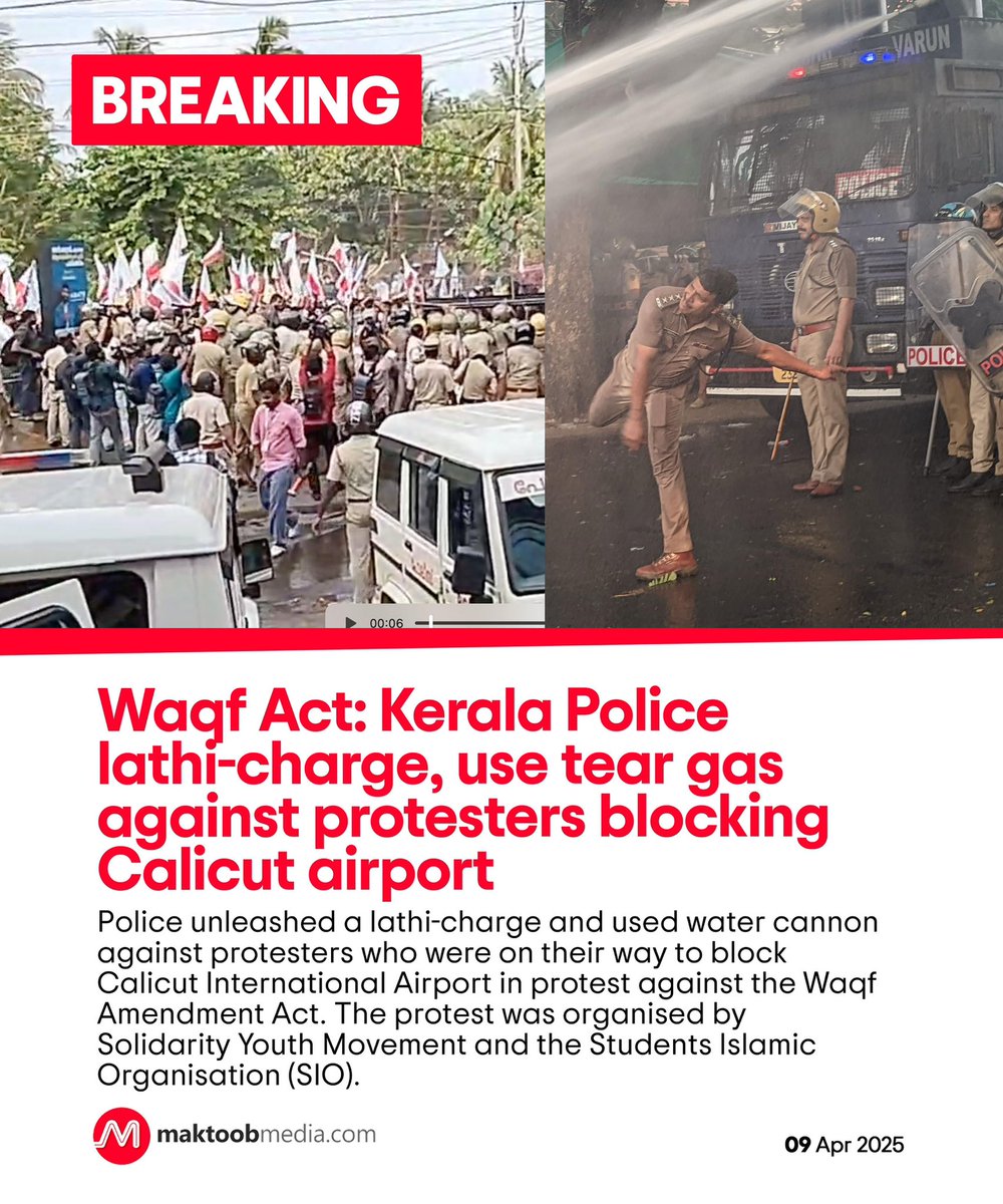 Breaking

Waqf Act: Kerala Police lathi-charge, use tear gas against protesters blocking Calicut airport

Police unleashed a lathi-charge and used water cannon against protesters who were on their way to block Calicut International Airport in protest against the Waqf Amendment
