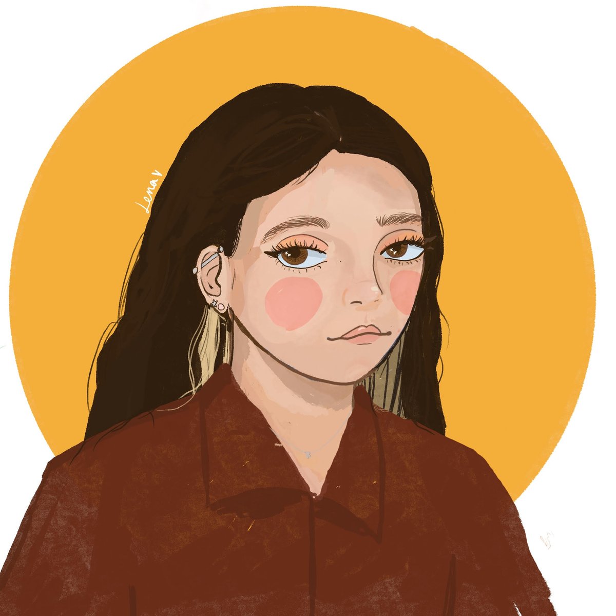 Posted this on Bluesky first but I thought I might as well post it here too. First time I have drawn myself a pfp in a couple years. I will prob change it back when I log in again in 6 months 😂 (digital art is def not my forte, I am a realistic traditional artist at heart)