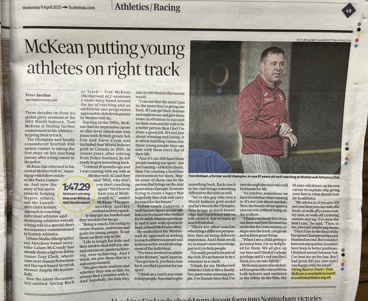 scottishathletics (@scotathletics) on Twitter photo MEDIA COVERAGE
#SALbelong
<a href="/ScotsmanSport/">Scotsman Sport</a> <a href="/TheScotsman/">The Scotsman</a> all over our Tom McKean <a href="/UrbaneMediaLTD/">Urbane Media</a> 📹story in today edition
Thanks <a href="/atkotweets/">Mark Atkinson</a> <a href="/mattelder_/">Matthew Elder</a> 👍
<a href="/MotherwellAC/">Motherwell AC</a> <a href="/ewencameronruns/">Ewen Cameron</a> <a href="/silovesjackd/">Simon Gold</a> <a href="/vanhaddock/">Mark Gallacher</a> <a href="/jaclynmolloy/">Jaclyn Molloy</a> <a href="/SALChiefExec/">SALChiefExec</a> <a href="/ianbeattie1/">Ian Beattie</a> <a href="/katymaybarden/">Katy Barden</a> <a href="/EilidhDoyle/">Eilidh Doyle</a> MEDIA COVERAGE
#SALbelong
<a href="/ScotsmanSport/">Scotsman Sport</a> <a href="/TheScotsman/">The Scotsman</a> all over our Tom McKean <a href="/UrbaneMediaLTD/">Urbane Media</a> 📹story in today edition
Thanks <a href="/atkotweets/">Mark Atkinson</a> <a href="/mattelder_/">Matthew Elder</a> 👍
<a href="/MotherwellAC/">Motherwell AC</a> <a href="/ewencameronruns/">Ewen Cameron</a> <a href="/silovesjackd/">Simon Gold</a> <a href="/vanhaddock/">Mark Gallacher</a> <a href="/jaclynmolloy/">Jaclyn Molloy</a> <a href="/SALChiefExec/">SALChiefExec</a> <a href="/ianbeattie1/">Ian Beattie</a> <a href="/katymaybarden/">Katy Barden</a> <a href="/EilidhDoyle/">Eilidh Doyle</a>