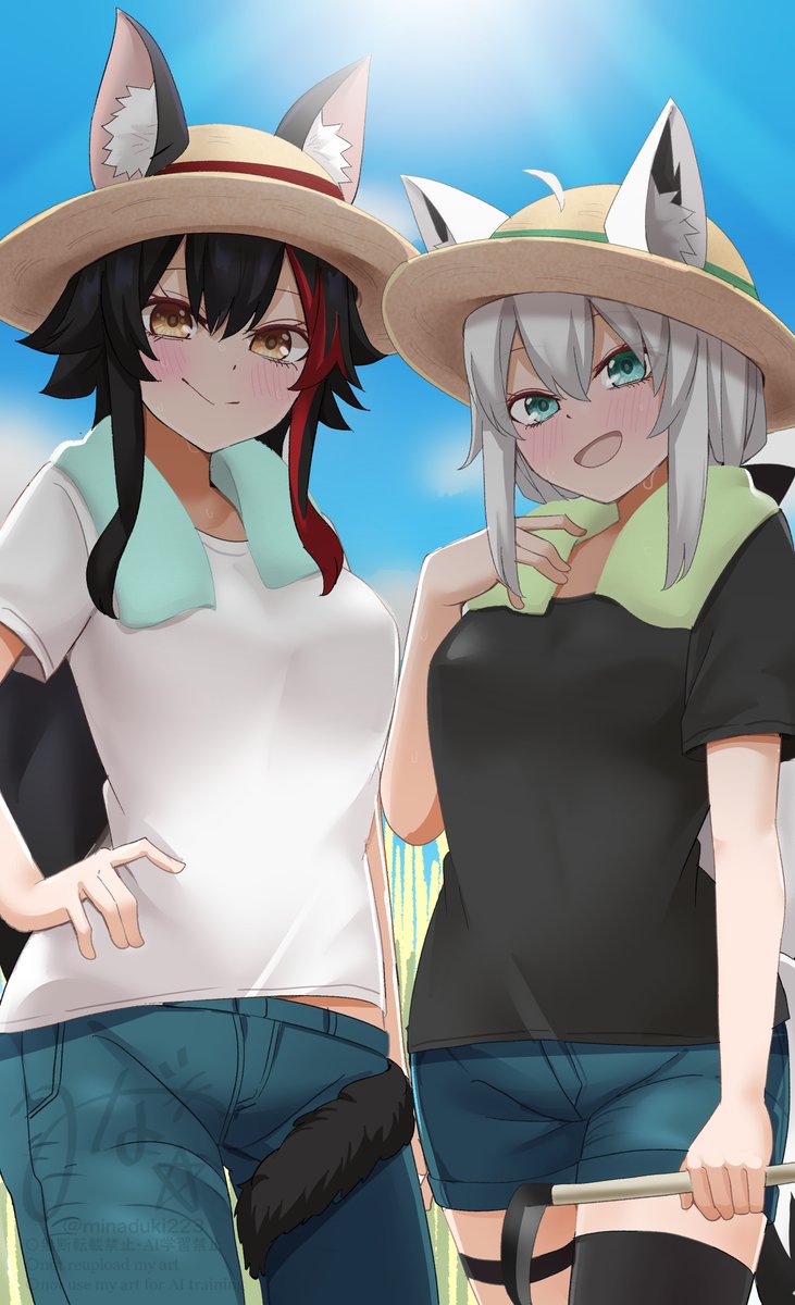 フブキ「晴天で絶好の農場日和#絵フブキ #みおーん絵 #ホロライブファーマーズ 」|みなづきのイラスト