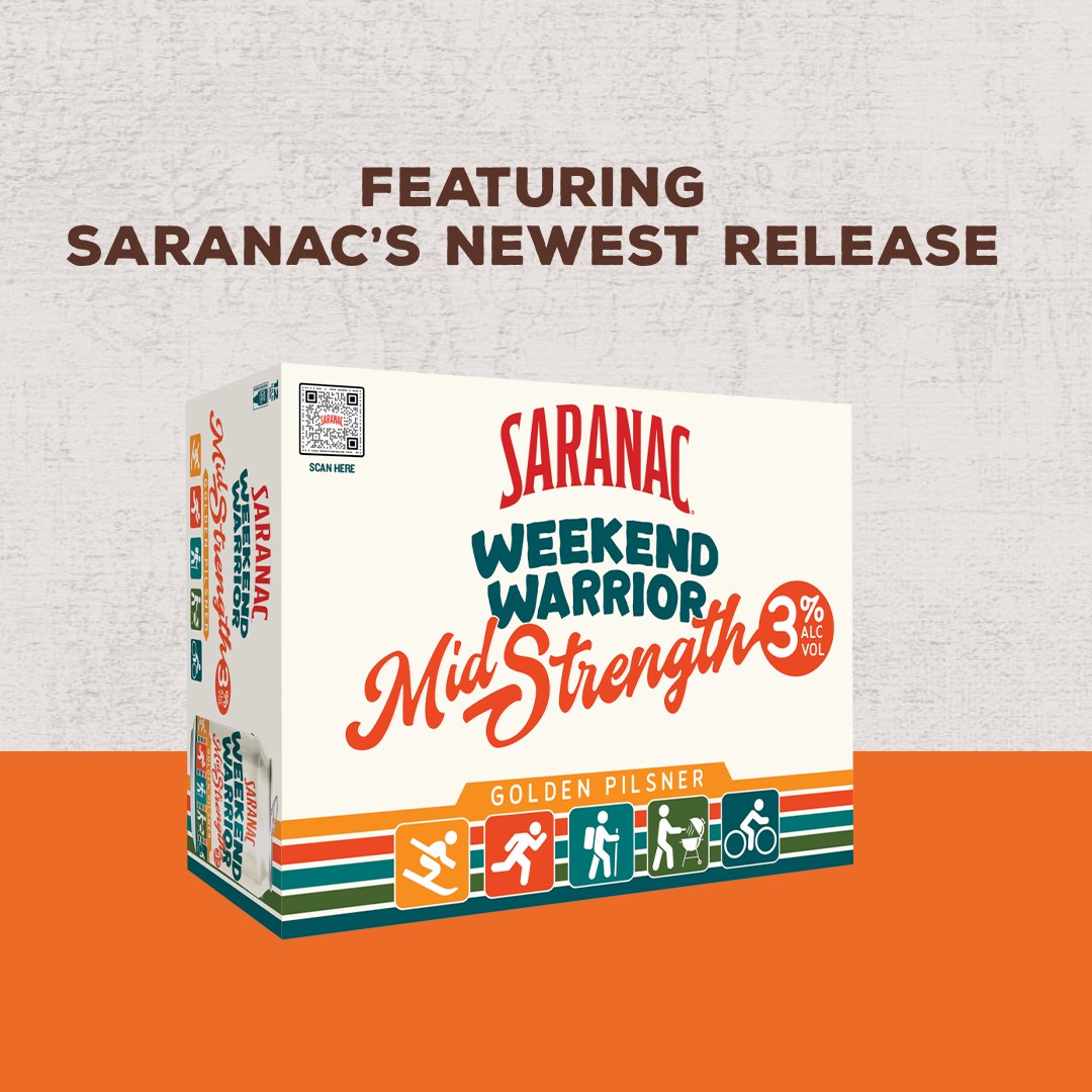 Thank you to our sponsor Saranac for keeping us refreshed at Mudfest 2025 on May 3! We'll be featuring their products like their NEW Weekend Warrior on race day!