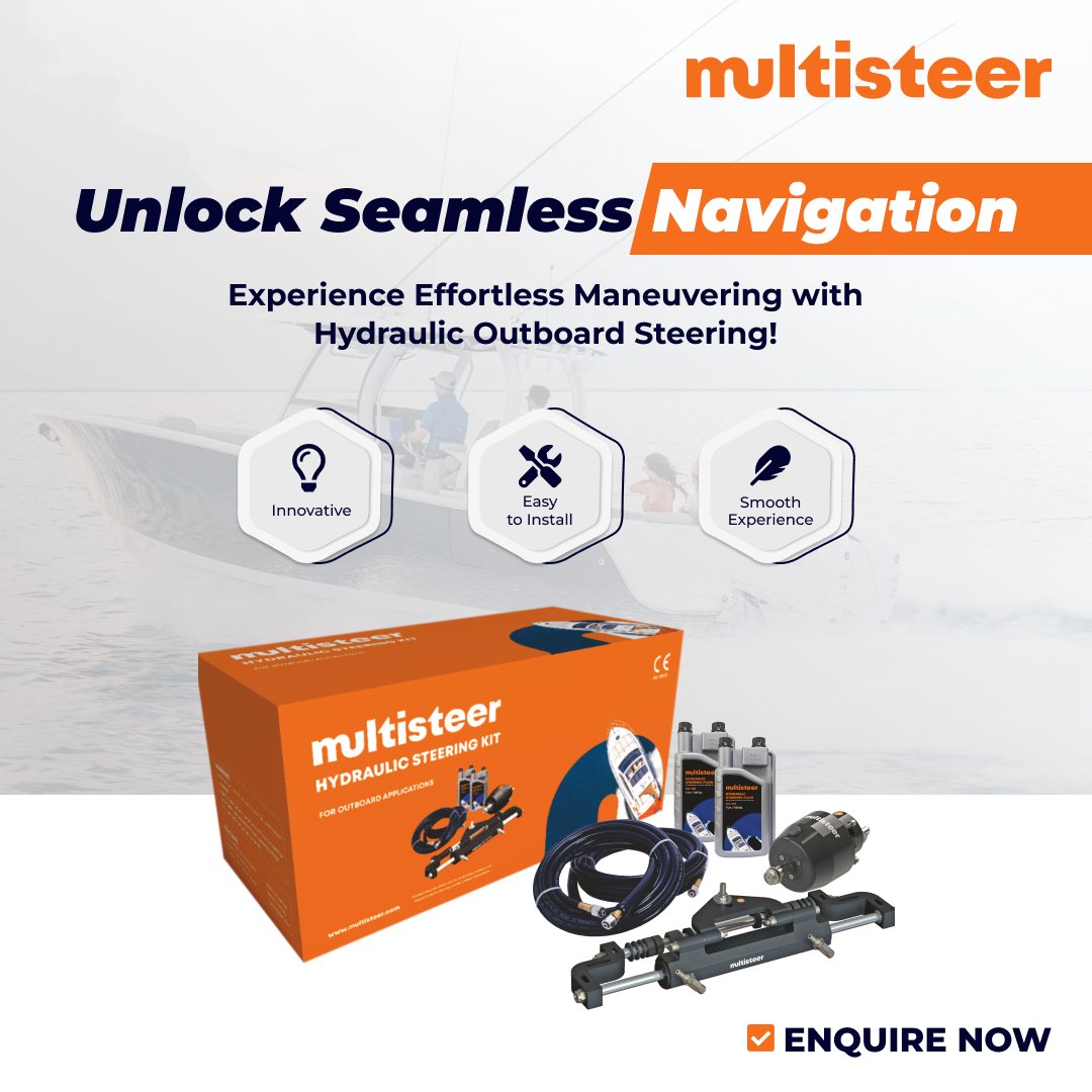 multisteer's tweet image. Discover unparalleled steering experience with Multisteer Hydraulic Steering Kits for outboards – elevating navigating skills to new heights! 
multisteer.com 
#Multisteer #Steerlyteplus #boatsteering #boatsteeringkit #USA #UK #Australia  #Denmark #Germany #Canada #Peru