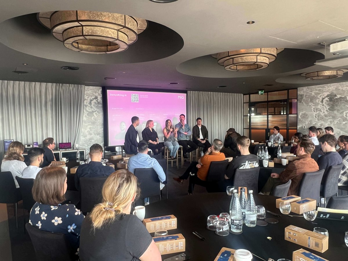 wearemiq's tweet photo. Yesterday, we hosted our quarterly 'Indie Circle' event in London. The topic? All-things AI. The message was clear: AI is not only powering our ecosystem, it's reshaping it. 

Unlock the power of AI with MiQ: https://t.co/SoeK5Zkssp

#AI #NotYourAverageProgrammatic #wearemiq https://t.co/Y5qEjExDdz