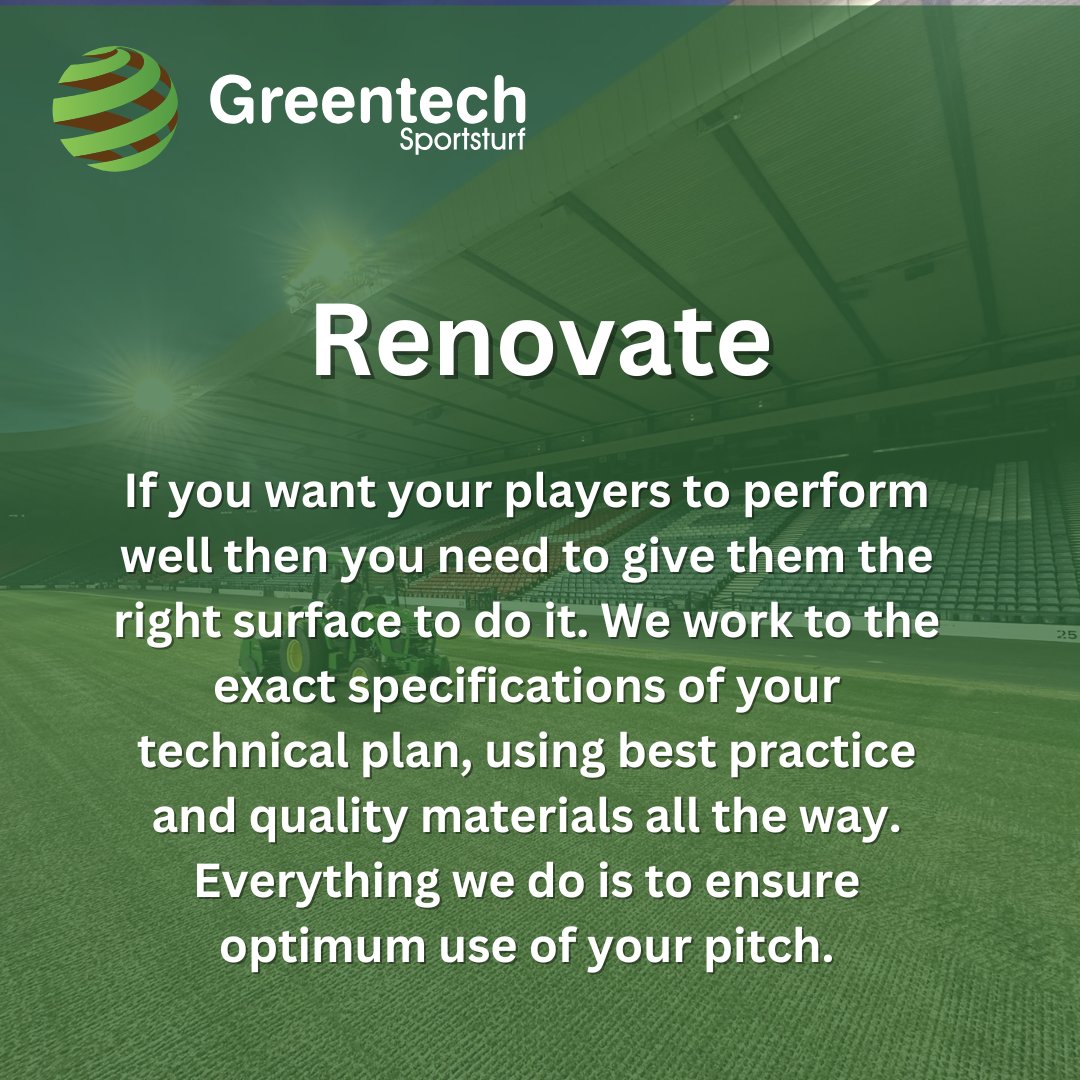 Greentech Sportsturf (@greentech_ltd) on Twitter photo As we move towards the end of the football season, it's time to think about giving your pitches a new lease of life. Let's give your players the perfect winning surface they deserve!
📞 01786 480020
📧 info@greentechsportsturf.co.uk
🖥️ greentechsportsturf.co.uk As we move towards the end of the football season, it's time to think about giving your pitches a new lease of life. Let's give your players the perfect winning surface they deserve!
📞 01786 480020
📧 info@greentechsportsturf.co.uk
🖥️ greentechsportsturf.co.uk