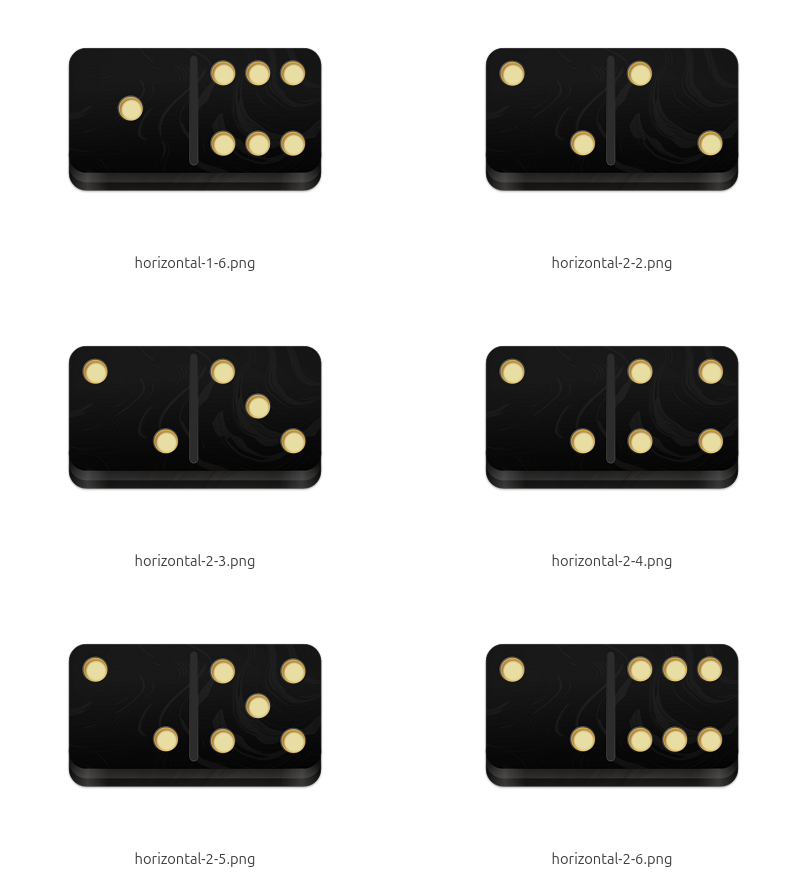 MagoryNET's tweet image. My domino tiles asset is coming together nicely. I should have it ready by the end of today. I have made several tile backs, and dot colors, using @Inkscape #gamedev #indiedev - the black and gold look nice. :)