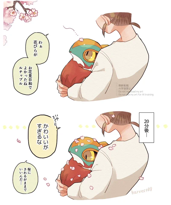 赤ちゃんルチャチャとお花見(再掲) 