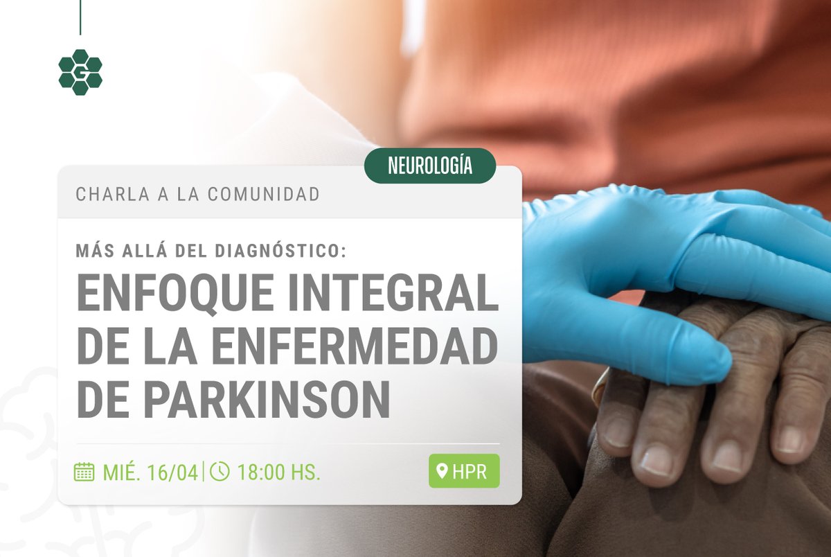📢 ¡Nueva Charla a la Comunidad!
Más allá del Diagnóstico: Enfoque Integral de la Enfermedad de #Parkinson

📅Miércoles 16/04  | 18 h
📍En HPR. 
👇¡Inscripciones abiertas! Cupos limitados
grupogamma.com/pacientes/char…