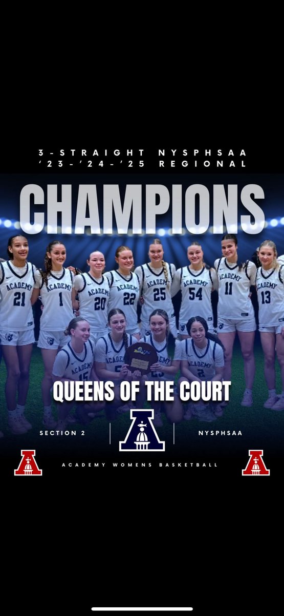 Jerry Vien Jr (@vienjerry) on Twitter photo The odds of getting there once is less than 5%…..the odds of winning regionals three years in a row is less than 1%. This year overcoming many individual and team obstacles! 67-11 record the past three years! We are not done yet! Best is yet to come!
<a href="/AcademyGbball/">Albany Academy Women's Basketball</a> <a href="/NYSTakeover/">Empire State Takeover</a> The odds of getting there once is less than 5%…..the odds of winning regionals three years in a row is less than 1%. This year overcoming many individual and team obstacles! 67-11 record the past three years! We are not done yet! Best is yet to come!
<a href="/AcademyGbball/">Albany Academy Women's Basketball</a> <a href="/NYSTakeover/">Empire State Takeover</a>