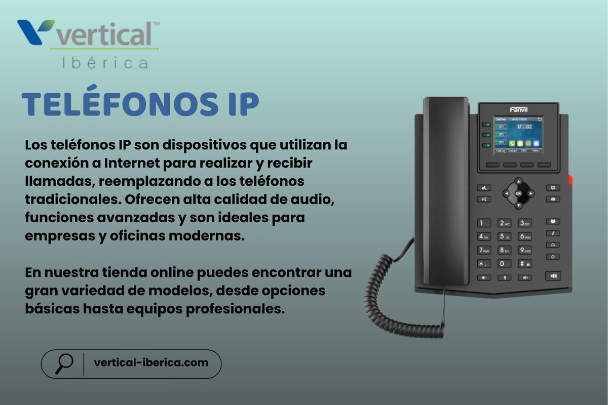 📞 ¿Sabes qué es un teléfono IP?

Es un dispositivo que realiza llamadas usando Internet, con mejor calidad y funciones avanzadas.

En nuestra tienda online encontrarás modelos de sobremesa e inalámbricos de Snom y Fanvil, ¡a los mejores precios! 🛒

#TelefoniaIp #empresa