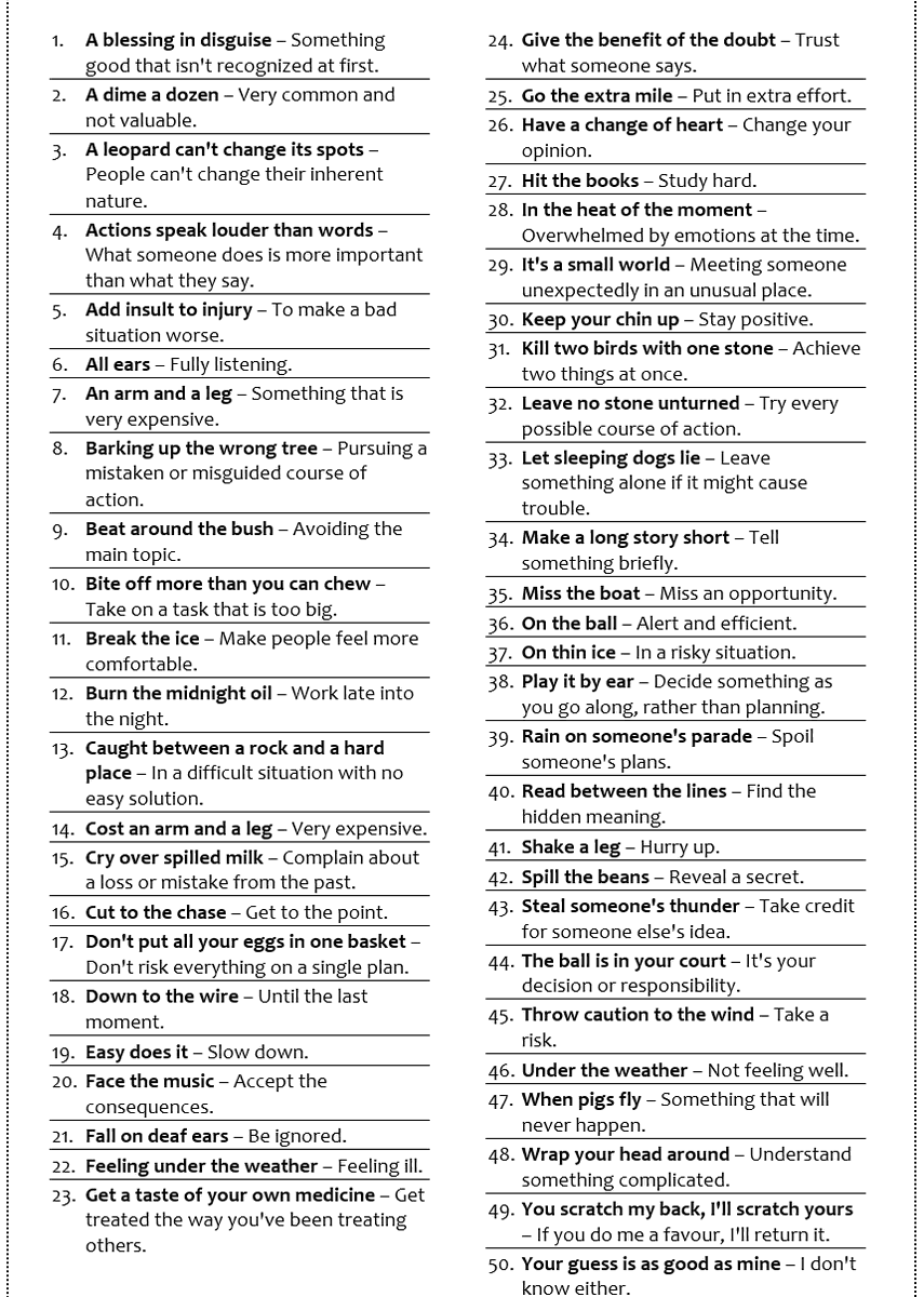 Learn English idioms