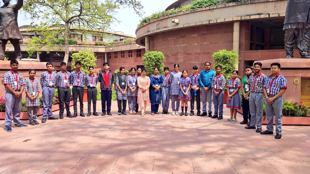 LokSabha_PRIDE's tweet photo. Today, a group of Students and Teachers of the Kendriya Vidyalaya School (KVS RO Silchar), visited the Parliament of India, Samvidhan Sadan and Prerna Sthal for an informative study visit.

The visit was organised by @LokSabha_PRIDE.

#ParliamentVisit
#Students
#KVS https://t.co/fNiyJKlnC2