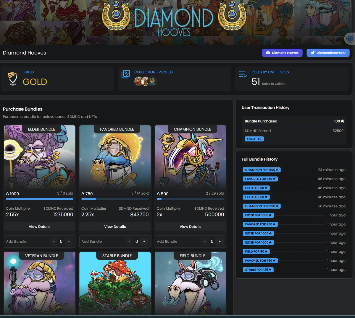 sirsimba55's tweet photo. The first GOLD shielded project and the sale is on right now!

@DiamondHoovesio and @CnftTools 
a match made in heaven!

Had to snag a bundle and sweep some horses. 
https://t.co/phxZrH2D2N

What bundle you after!? Staking rewards, its what we do! https://t.co/wSM0ftL2Vh