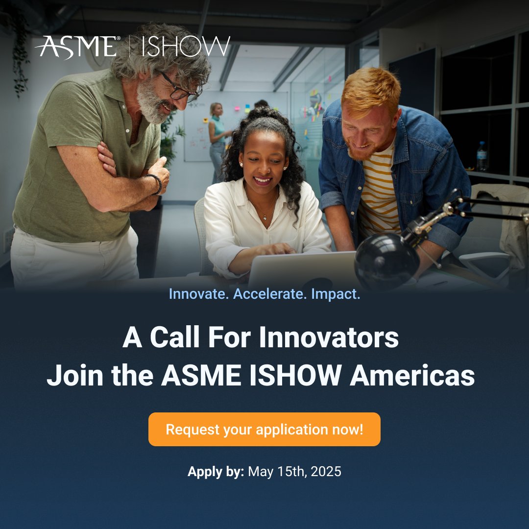 ASME ISHOW Americas is Calling for Innovators! 🌎✨

If you have a working prototype, this is your moment! 📅 Apply by May 15th and let us accelerate you and your innovation to the next level.

🔗:  bit.ly/2025ASMEISHOW

#asmeishow2025 #innovators #social #innovation