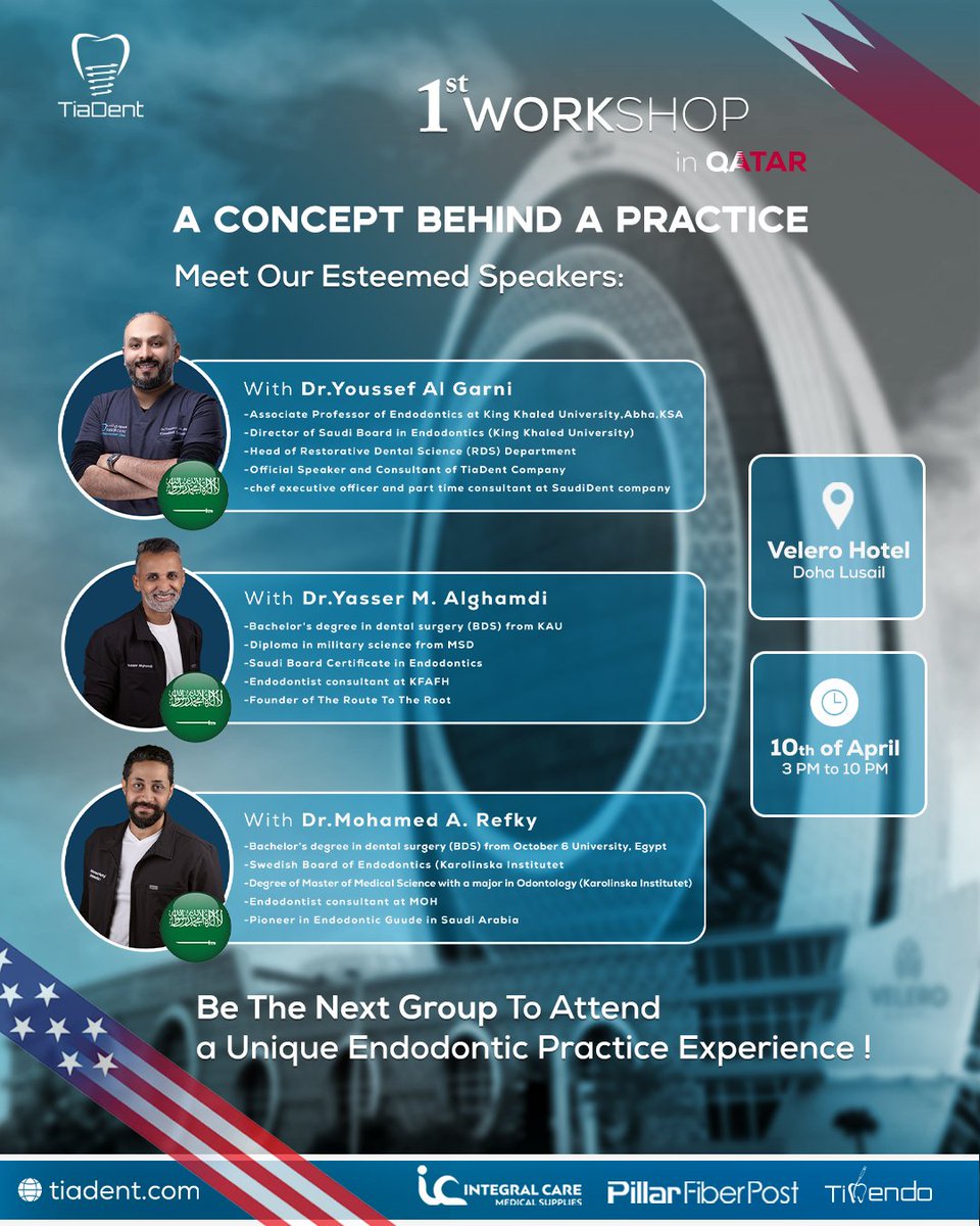 tiadent__'s tweet photo. 1st Workshop in Qatar! 🌟  
Be the next group to attend this unique workshop!

#Tiadent  #Qatar https://t.co/po6Qg41gdV