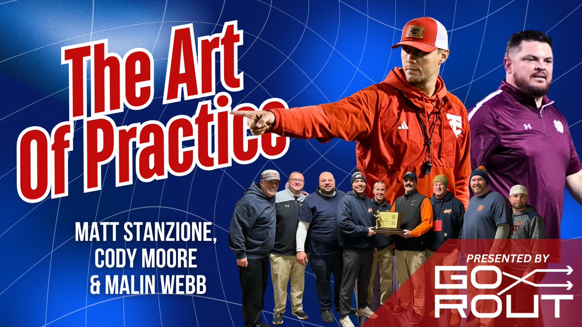 CoachKGrabowski's tweet photo. New episode of The Art of Practice presented by @Go_Rout 🔥

Coaches Matt Stanzione, @CoachCodyMoore and @m_webb07 break down how scout teams are becoming a driving force behind game-day success. From intentional practice design to smarter use of tech like GoRout, they share how today’s best programs are building buy-in and maximizing every rep.

Tap in for a deep dive on culture, efficiency, and the evolving role of the scout team. 👊
🍎:https://t.co/rwde6VoOhp
🟢:https://t.co/SLUNdrmb8L