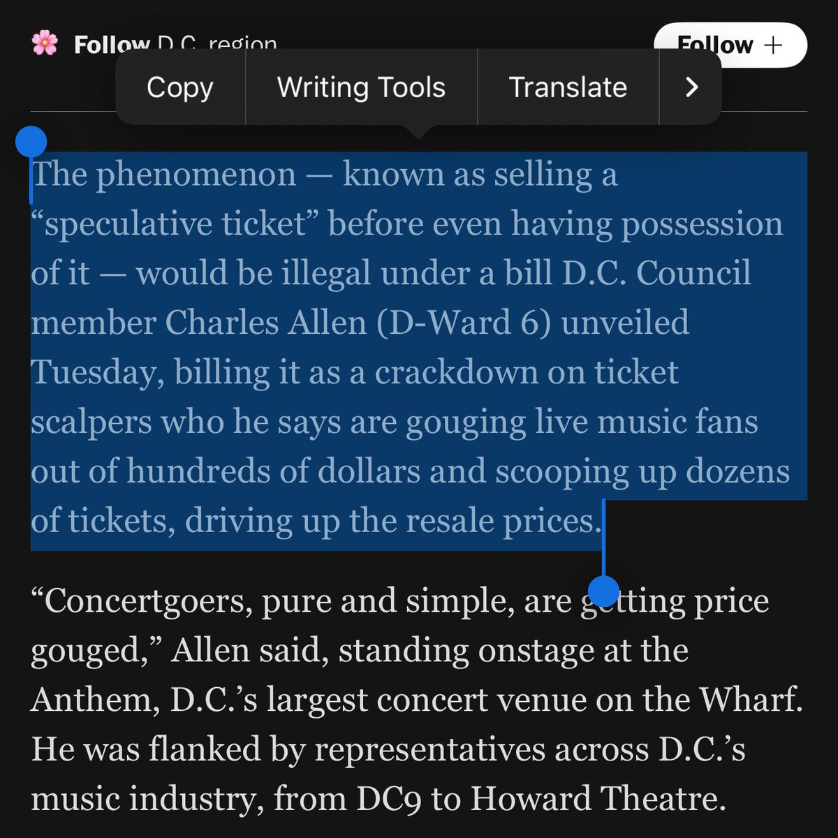 Glad to see DC cracking down on bad actors in the industry. Spec tickets have gotta go:

washingtonpost.com/dc-md-va/2025/…