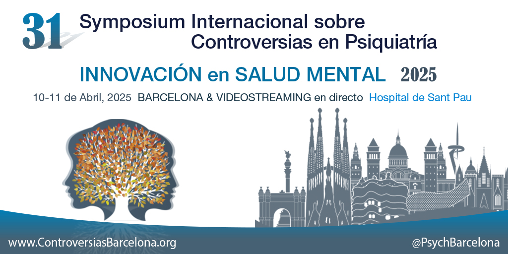 Mañana empieza a las 15h, la 31 edición de 
<a href="/PsychBarcelona/">Symposium Controversies in Psychiatry Barcelona</a> !

🔝 Tema: Innovación &amp; Salud Mental
🗓️ 10-11 de Abril, 2025 
🏥 Hospital Sant Pau &amp; Online
🌐 Programa:
controversiasbarcelona.org/es/programa202…
#controversias31 #psiquiatría #psicología