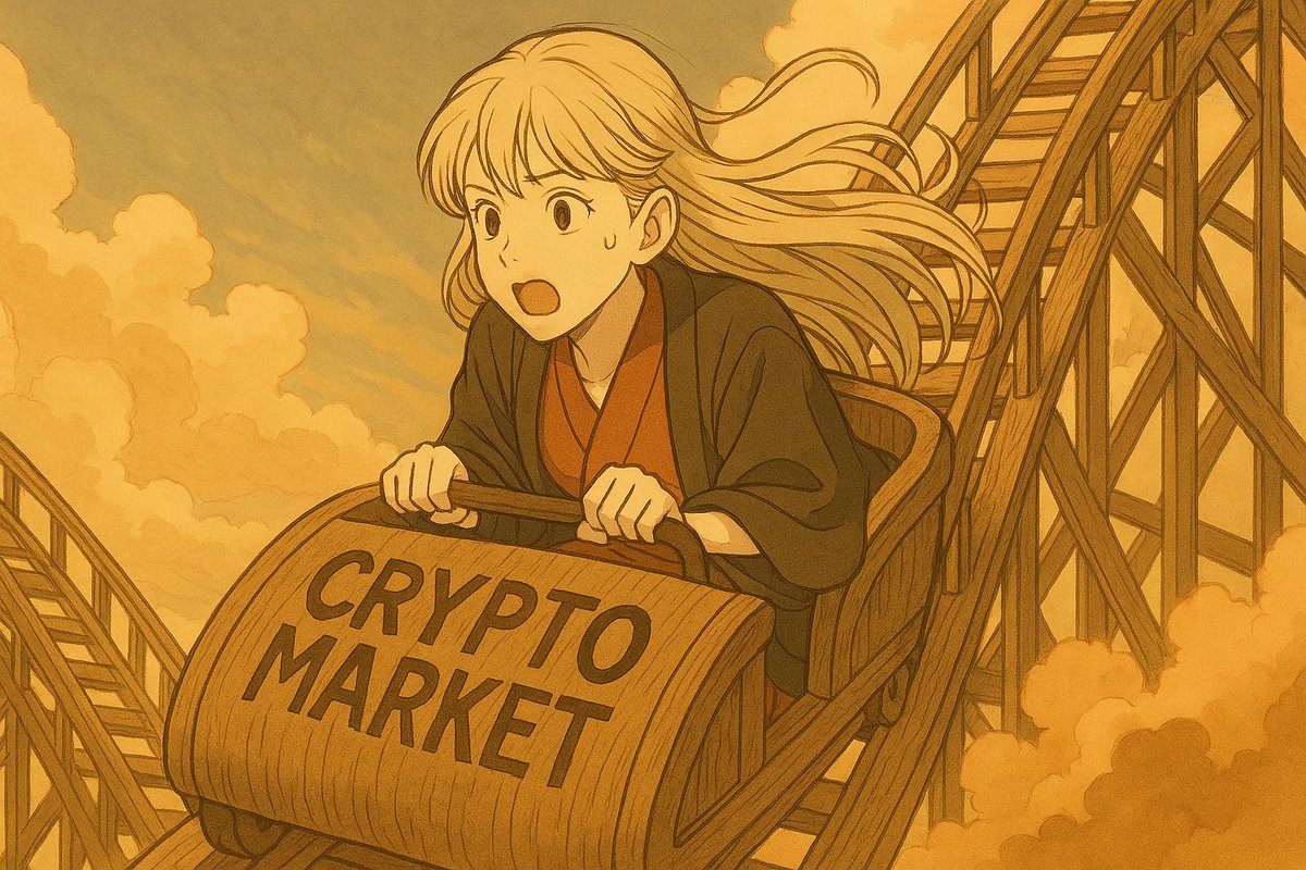 IKARI_app's tweet photo. Me: trying to stay calm in the market.
Also me: riding the crypto coaster. 

-Ikari
