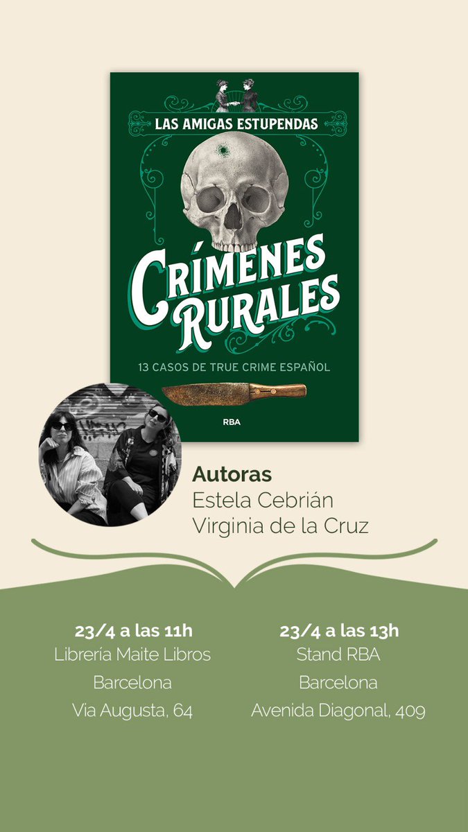 Estupenders en BCN en Sant Jordi… vendréis a vernos? Os firmamos el libro en dos sitios distintos! Será por oportunidades!