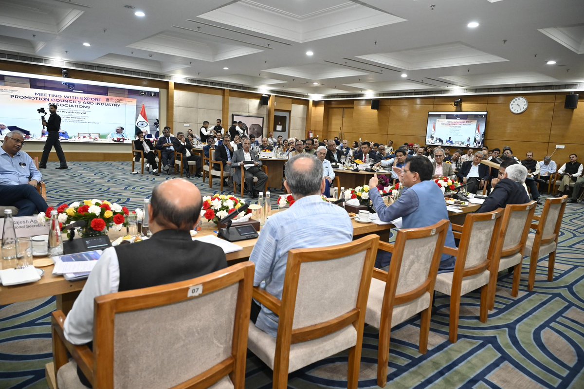 Held a very productive meeting with stakeholders of various Export Promotion Councils and Industry Associations. Deliberations focused on apprising stakeholders on the ongoing discussions with the US for a mutually beneficial multi sectoral Bilateral Trade Agreement (BTA).