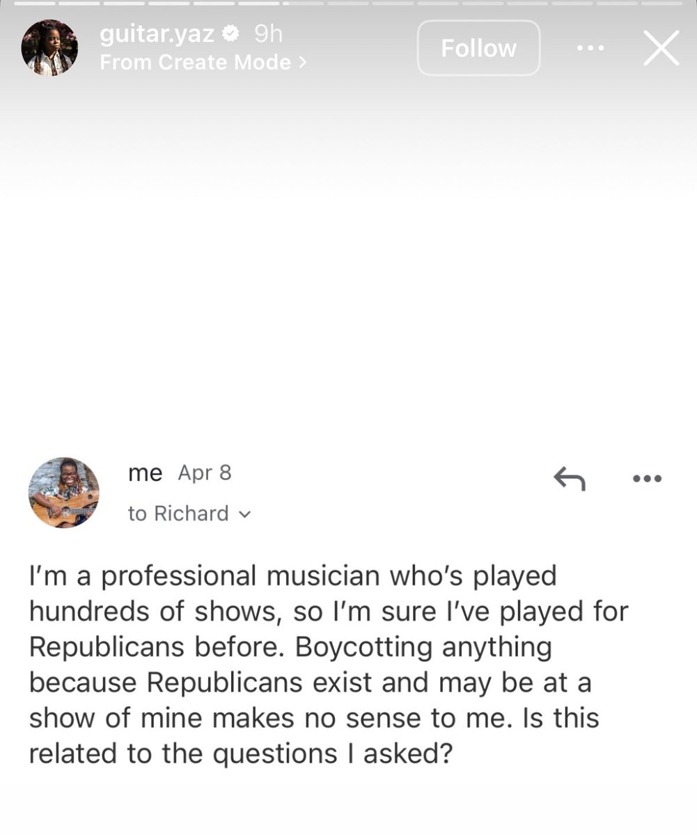 This IG Story thread showcasing emails between a local musician and the Interim Executive Director of The Kennedy Center is worth a read.