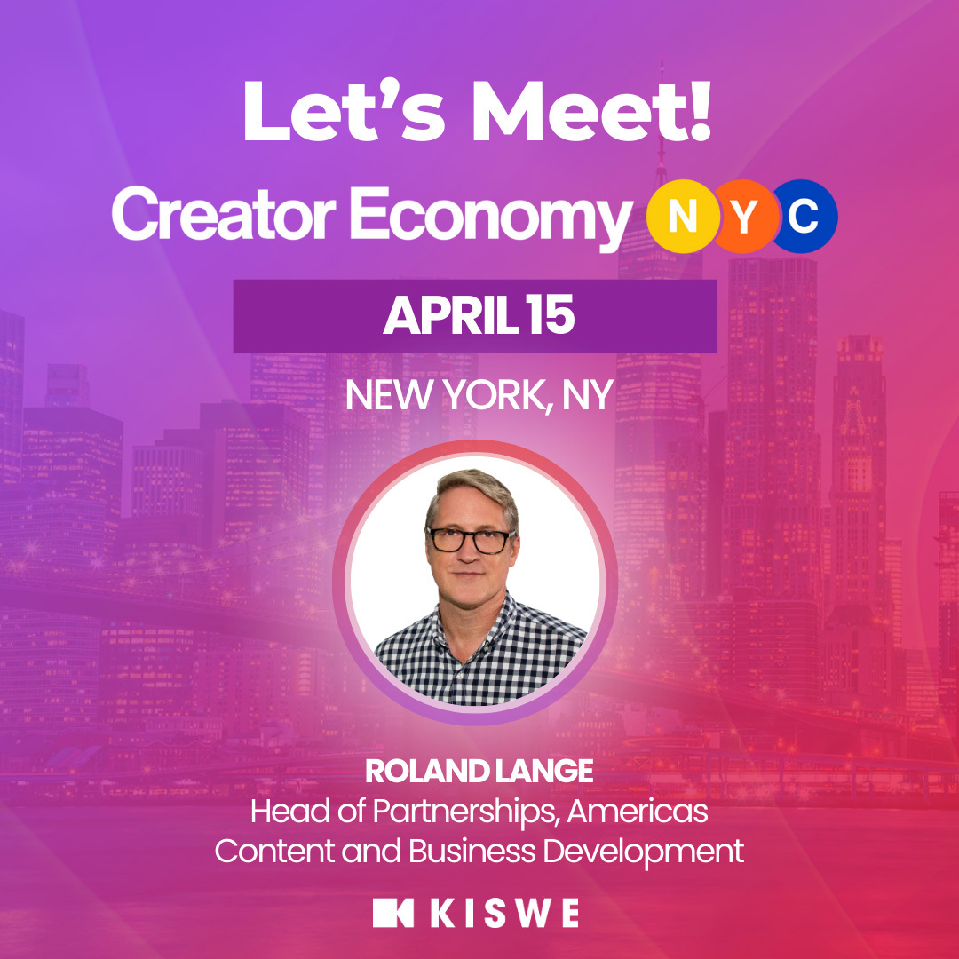 Kiswe 📹 (@kiswevideo) on Twitter photo On April 15th, our own Roland Lange will be at Creator Economy NYC—the go-to meetup for creators and industry leaders.
Let’s talk monetization, tech, and the future of content.
📍 April 15 in NYC
<a href="/CreatorEconNYC/">Creator Economy NYC</a> #Kiswe #ContentCreators #Events On April 15th, our own Roland Lange will be at Creator Economy NYC—the go-to meetup for creators and industry leaders.
Let’s talk monetization, tech, and the future of content.
📍 April 15 in NYC
<a href="/CreatorEconNYC/">Creator Economy NYC</a> #Kiswe #ContentCreators #Events