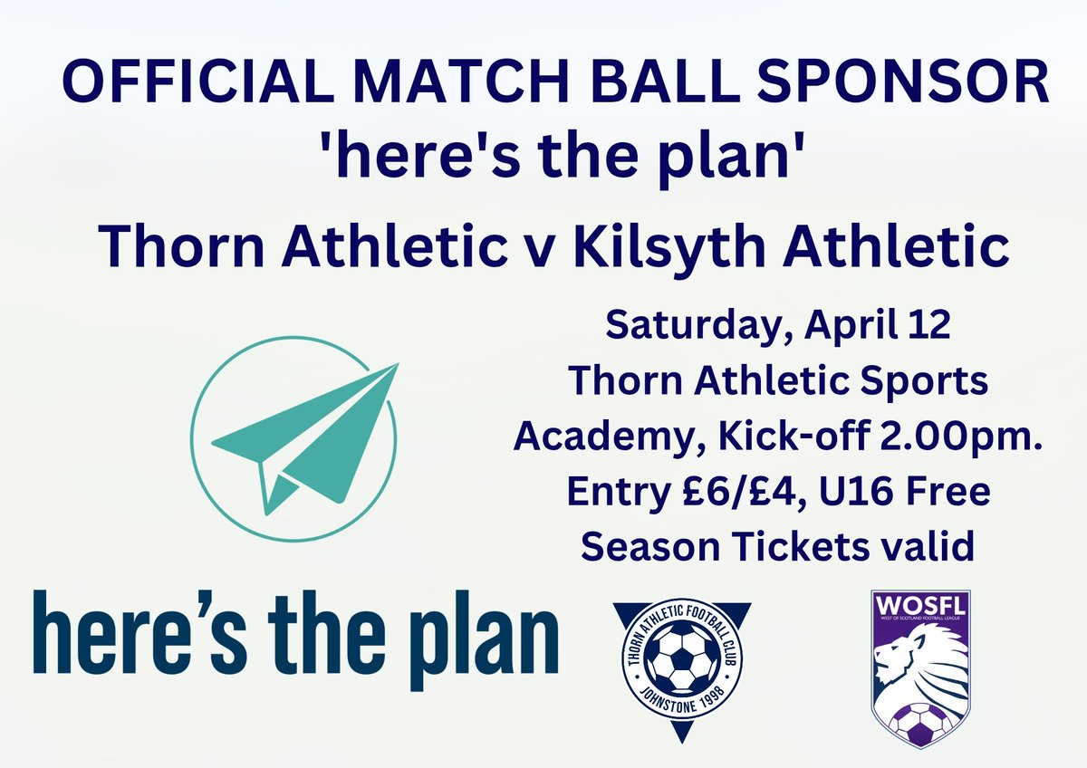 ThornWOS's tweet photo. 𝙏𝙊𝙋 𝙊𝙁 𝙏𝙃𝙀 𝙏𝘼𝘽𝙇𝙀 𝘾𝙇𝘼𝙎𝙃 ||
First meets second in the @OfficialWoSFL Third Division on Saturday and it looks like a cracker.
Official match sponsors are market leading energy consultants @_HeresThePlan
Thanks to them for their support!
https://t.co/43WEEi4c8P https://t.co/llKzw0rVXc