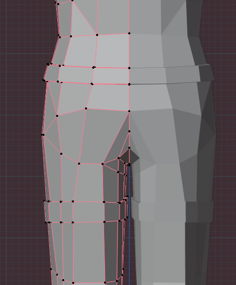 I'm a beginner 3d modeler, and I'm having issues with trying to create  low-poly legs that don't clip into itself when twisting and bending with the pelvis/thigh joints. If anyone has any tips on how to create good/basic topology for it, that would be nice #blender #b3d #3dart