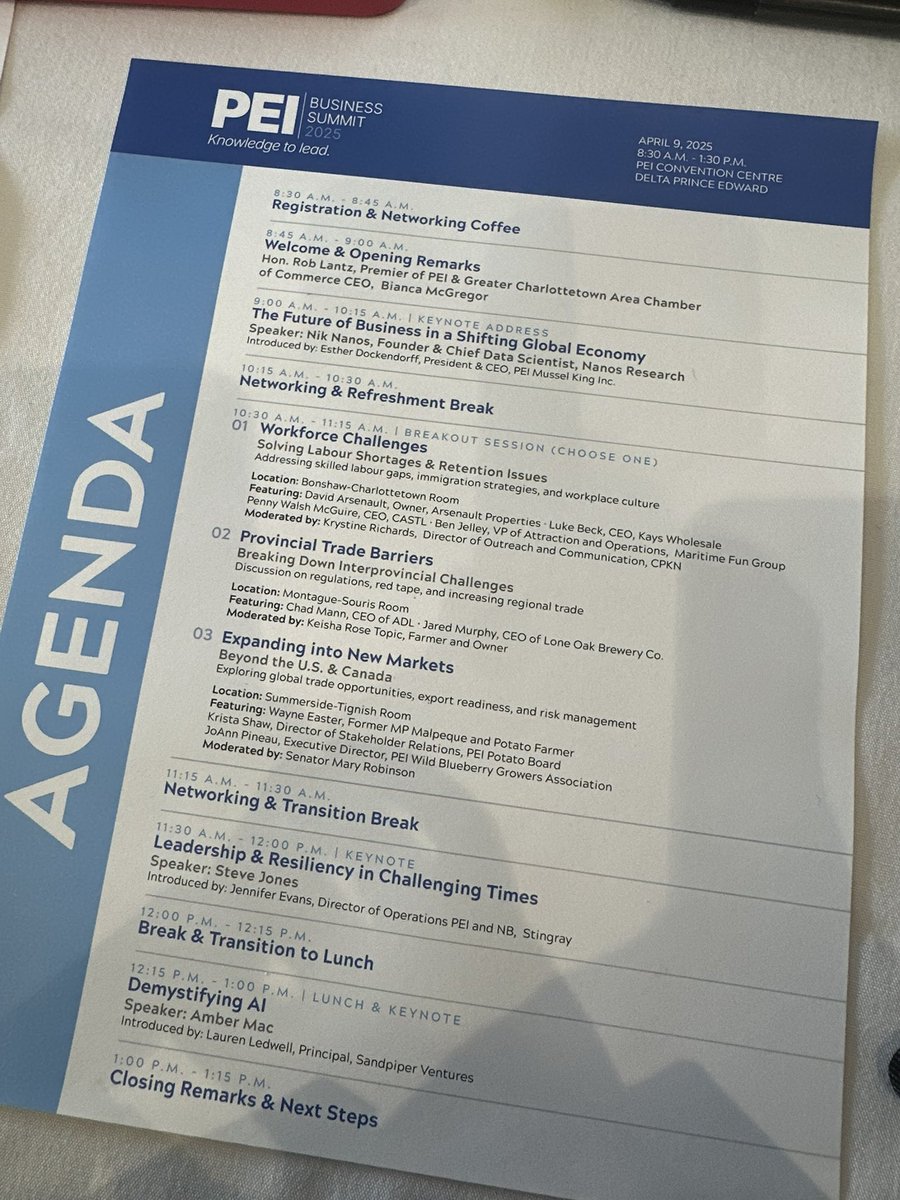 An unexpected &amp; lovely surprise. <a href="/ambermac/">Amber Mac</a> what a fantastic presentation! Thnx for highlighting some 👍🏻 AI brings, laying out a PATH (Purpose,Adaptation,Trust, Health) &amp; helping us start to build an AI stack. #PEIBusinessSummit