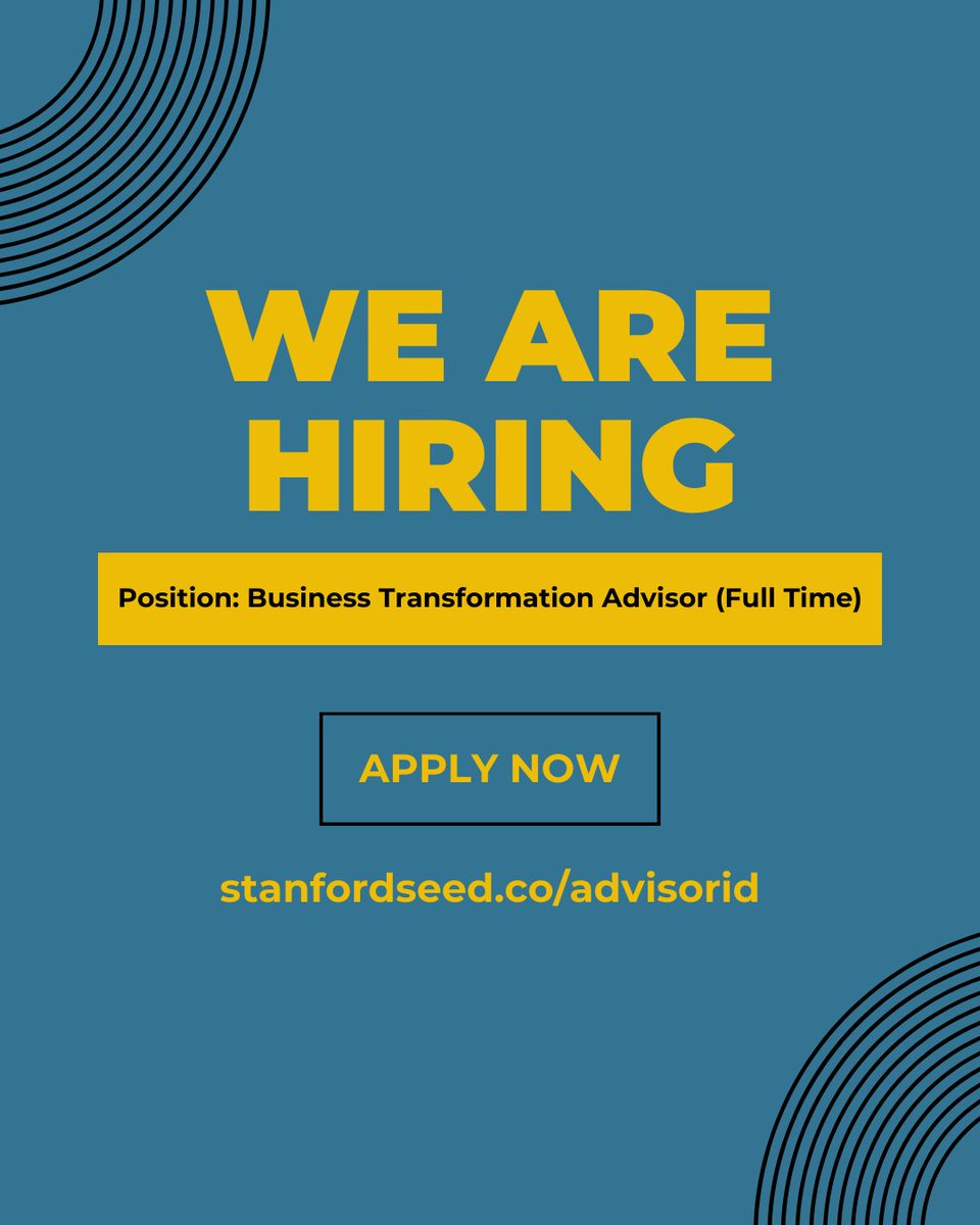 Yayasan Warisan Inspirasi Nusantara (WIN) is currently seeking qualified candidates for the position of Business Transformation Advisor. This position is based in Jakarta, Indonesia.

Visit stanfordseed.co/advisorid for more information and to apply. 

#NowHiring #StanfordSeed