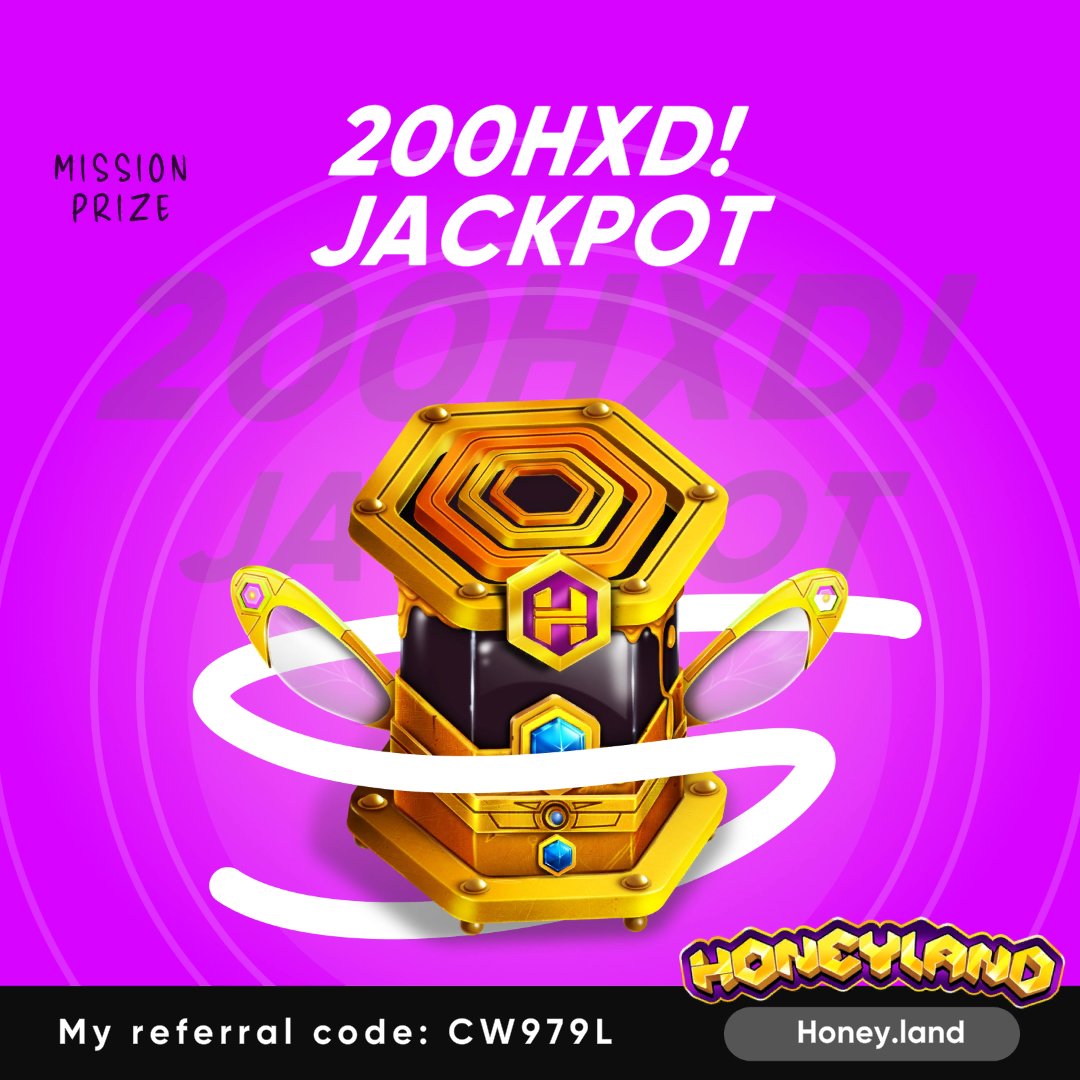 from4950's tweet image. Hell yeah!

Boom! 200 $HXD just dropped. Thank you @PlayHoneyland 
play.honey.land/download?refer…
