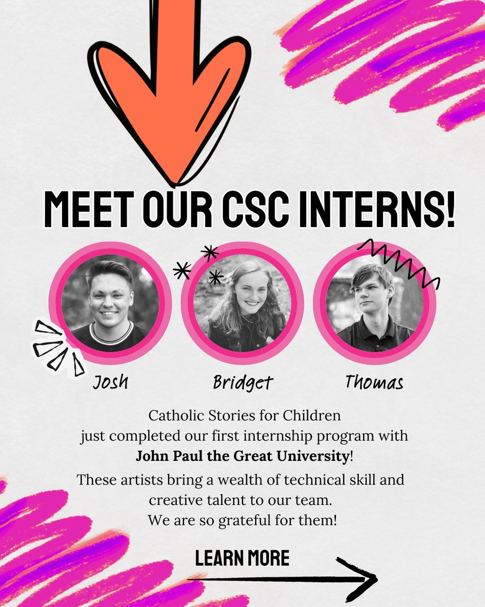 ClaritasStudios's tweet image. Thank you to our interns! Catholic Stories for Children just completed our first internship program with John Paul the Great University! 

#catholicanimation #catholicmedia #catholiccreatives