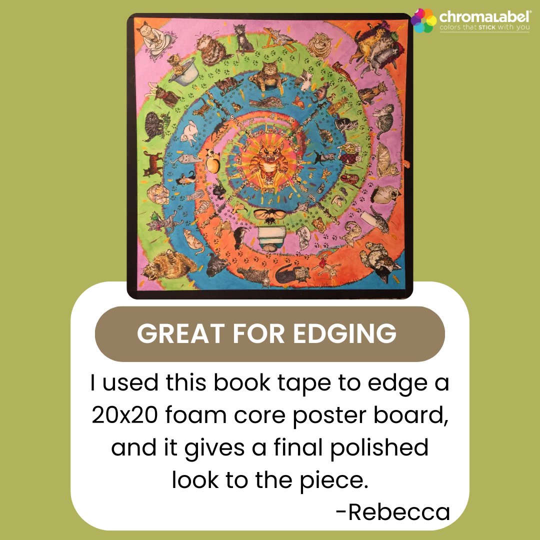 ChromaLabel's tweet photo. Who says Bookguard tape is just for books?
Our customer used it to edge a 20x20 foam board—and the polished finish speaks for itself.
#BookguardByChromaLabel #CreativeUses #CleanEdges https://t.co/GWlEOh9bRC