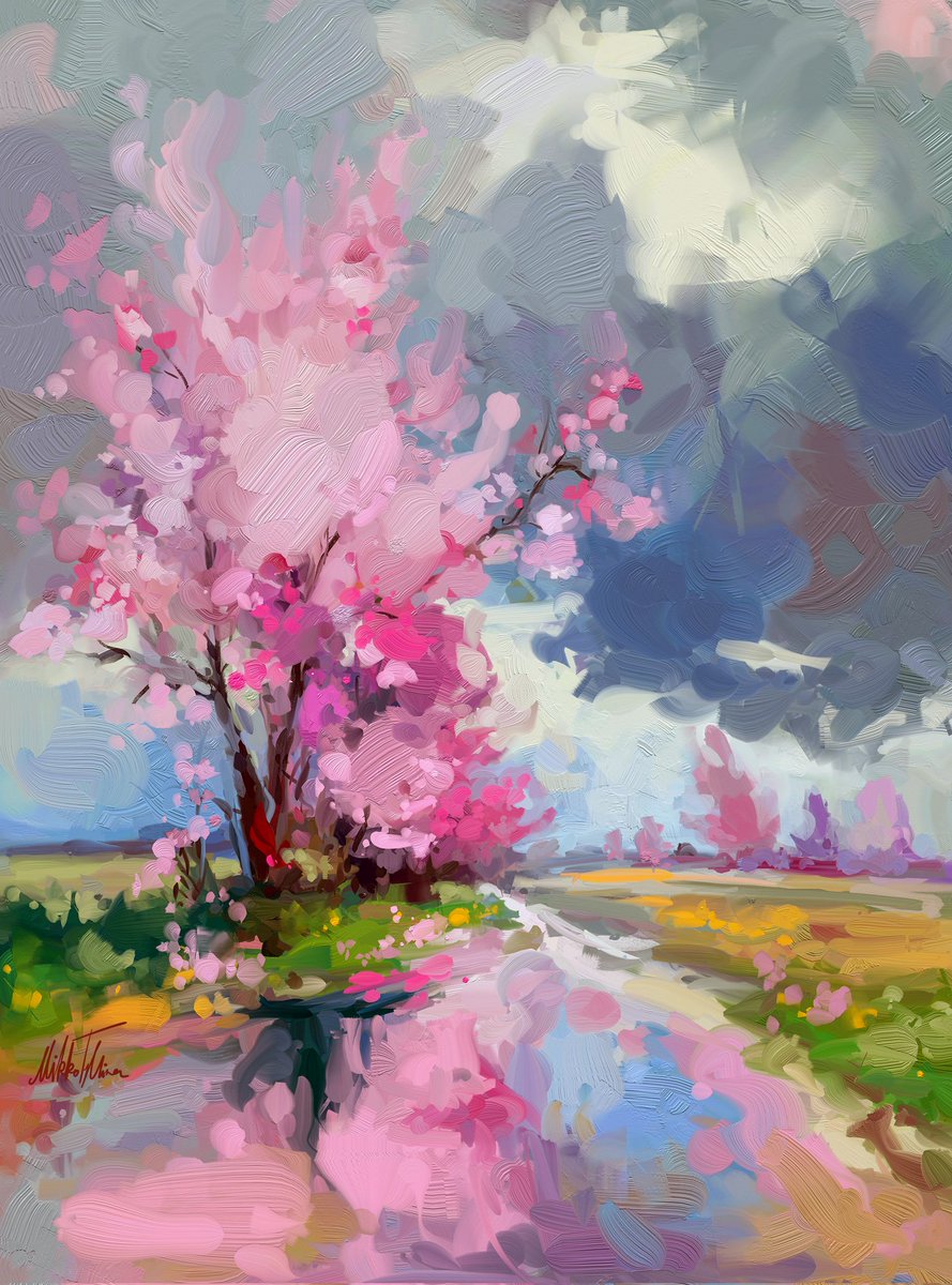 #pleinairpril Day 9
"Spring storm"
Digital oil painting