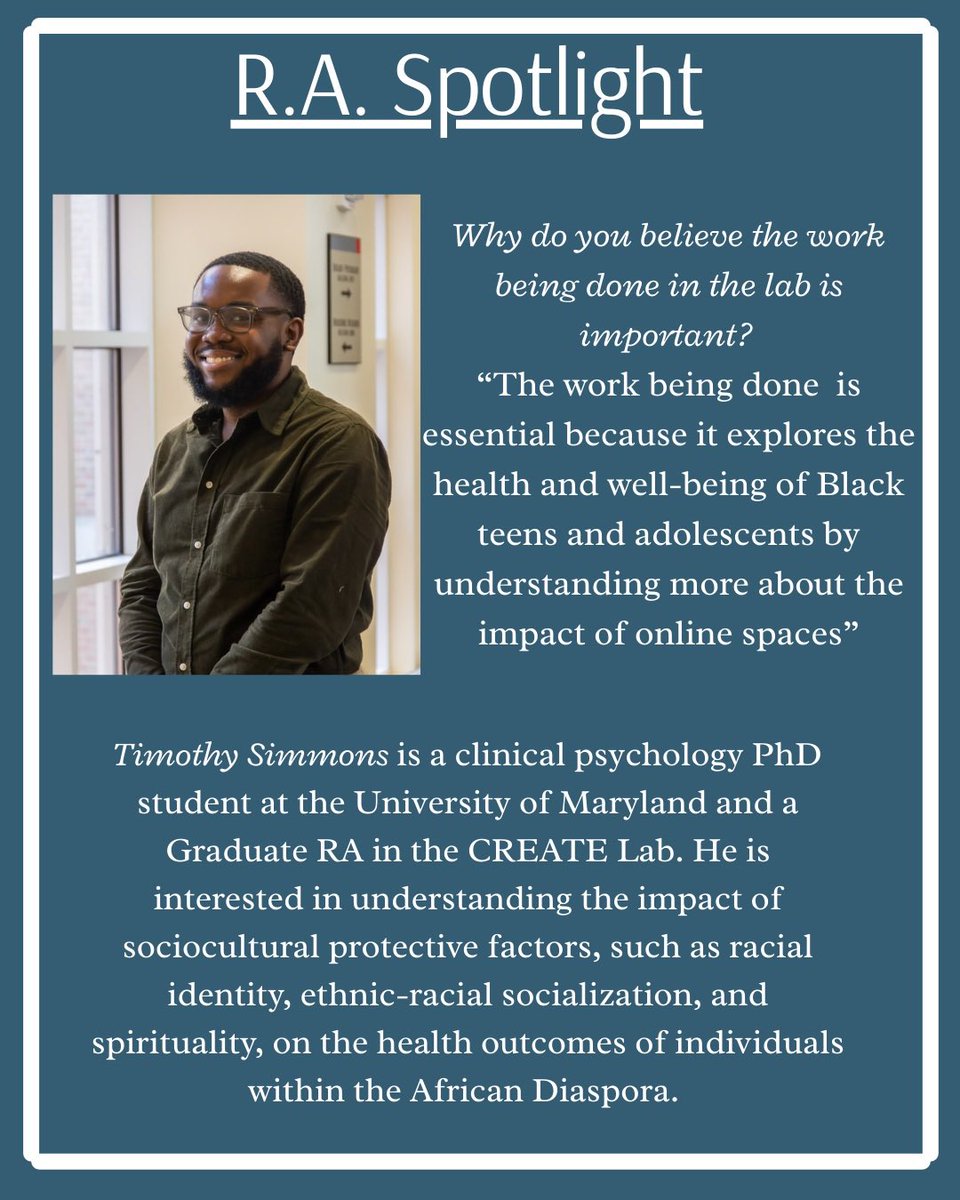 R.A spotlight goes to clinical PhD student Timothy Simmons!