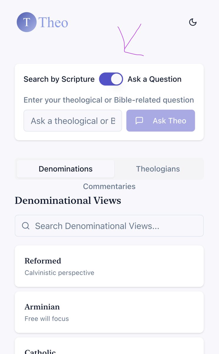 Big Update Coming Soon to Ask Theo!

We’re making it even easier to explore theology from every angle.

Now you can switch between searching by Scripture or asking your own question—all with one simple toggle.

Coming soon. Stay tuned. 

#AskTheo #TheologyMadeSimple #ComingSoon