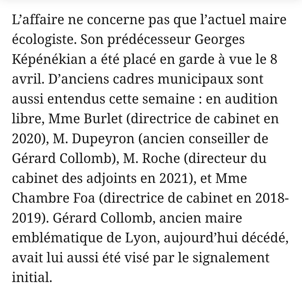 AlbertCamus75's tweet photo. @grandlyon: le maire @EELV @Gregorydoucet en garde-à-vue pour détournement de fonds publics. Les anciens maires @GKepenekian & #GérardCollomb ainsi que plusieurs autres élus sont visés par l'enquête: #Burlet @ChambreFoa396 #GuillaumeDupeyron #Roche
@leJDD https://t.co/UIWNruzMKe https://t.co/hAlrd6ZAsJ