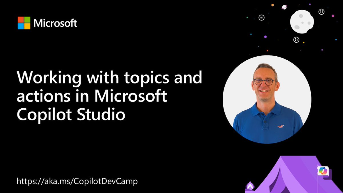Explore how you can leverage topics and actions in agents built with Copilot Studio in this demo taken from the labs of Copilot Dev Camp: msft.it/6014qLWGy #Microsoft365Dev #CopilotStudio #Agents